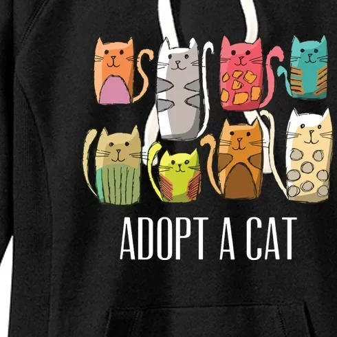 Adopt A Cat Shirts Cat Rescue Cat Adoption Women's Fleece Hoodie