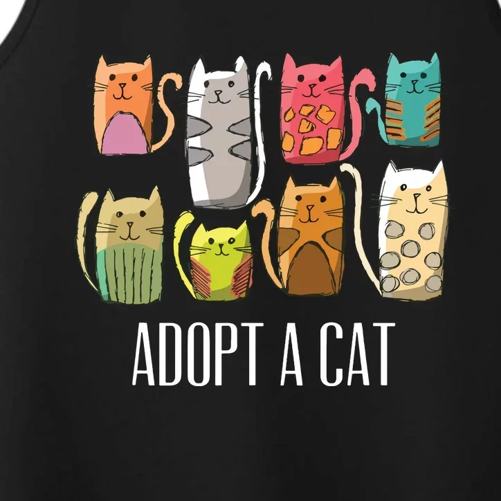 Adopt A Cat Shirts Cat Rescue Cat Adoption Performance Tank