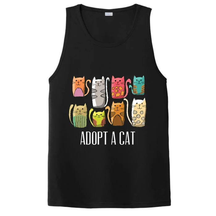 Adopt A Cat Shirts Cat Rescue Cat Adoption Performance Tank