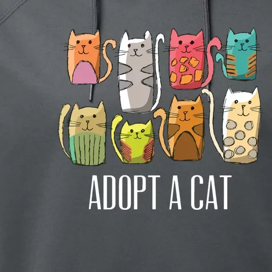 Adopt A Cat Shirts Cat Rescue Cat Adoption Performance Fleece Hoodie