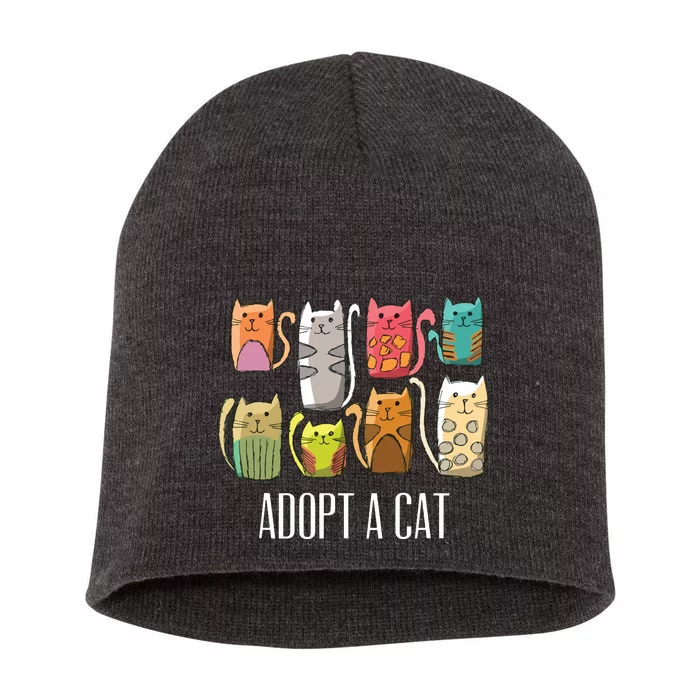 Adopt A Cat Shirts Cat Rescue Cat Adoption Short Acrylic Beanie