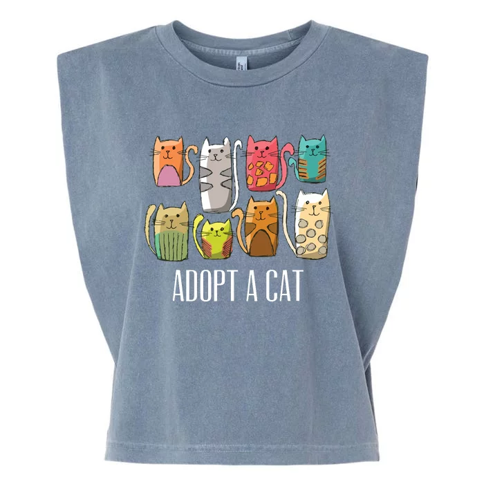 Adopt A Cat Shirts Cat Rescue Cat Adoption Garment-Dyed Women's Muscle Tee