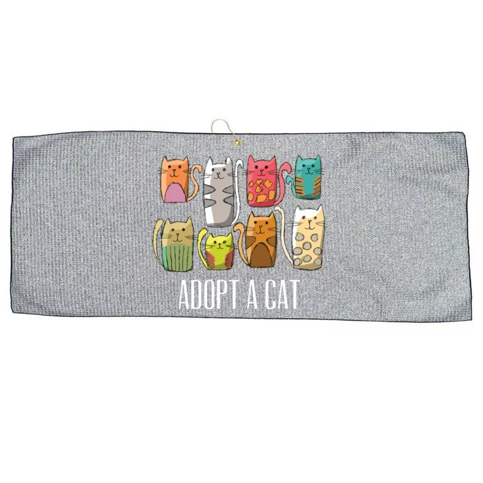 Adopt A Cat Shirts Cat Rescue Cat Adoption Large Microfiber Waffle Golf Towel