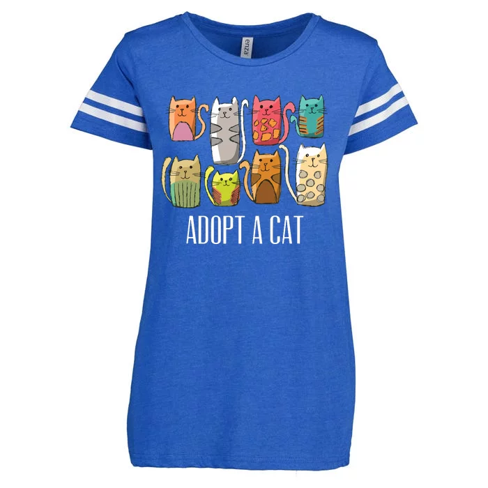 Adopt A Cat Shirts Cat Rescue Cat Adoption Enza Ladies Jersey Football T-Shirt