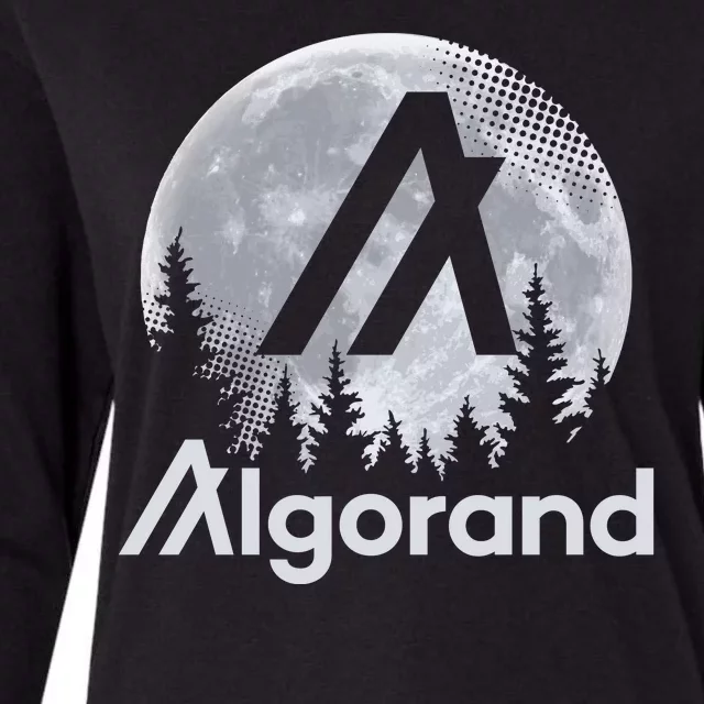 Algorand ALGO Coin Cryptocurrency Wilderness Full Moon Womens Cotton Relaxed Long Sleeve T-Shirt