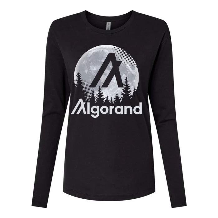 Algorand ALGO Coin Cryptocurrency Wilderness Full Moon Womens Cotton Relaxed Long Sleeve T-Shirt