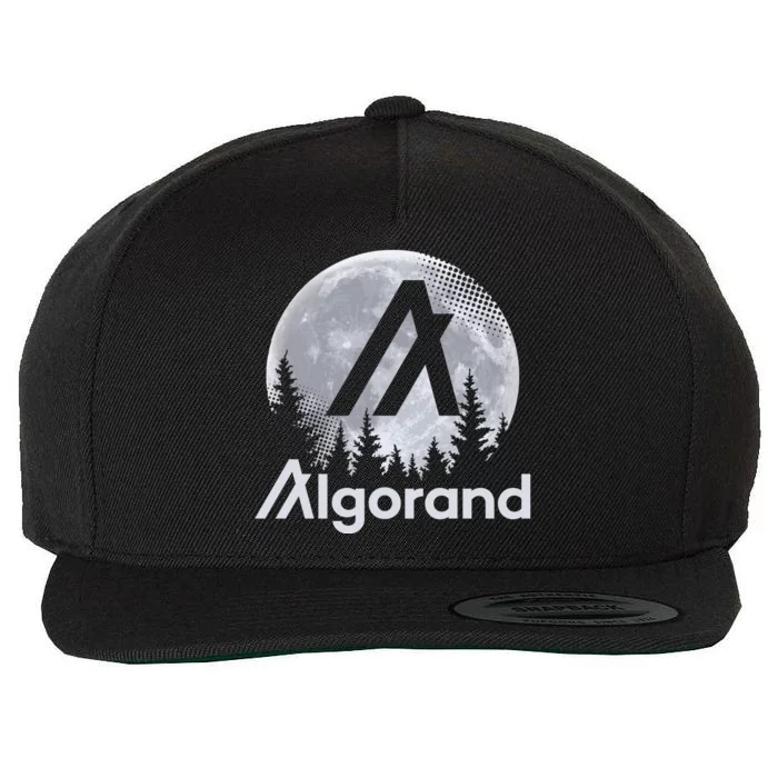 Algorand ALGO Coin Cryptocurrency Wilderness Full Moon Wool Snapback Cap