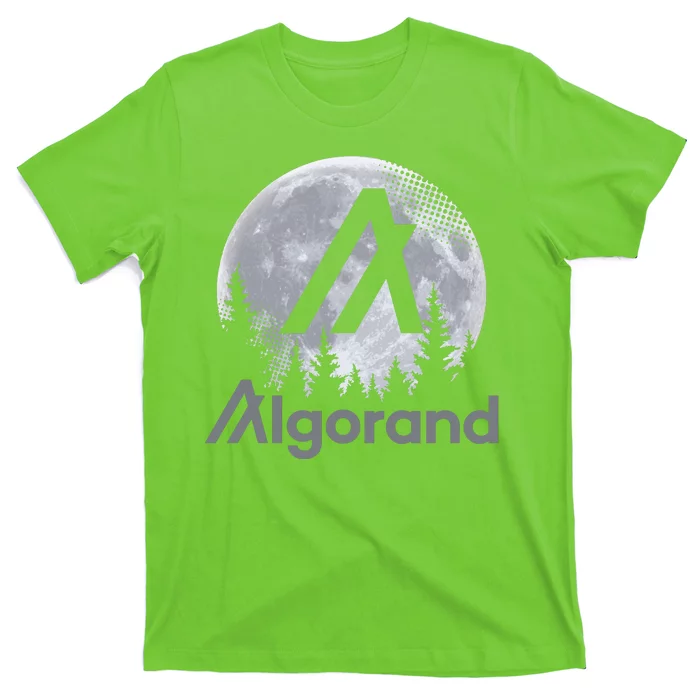 Algorand ALGO Coin Cryptocurrency Wilderness Full Moon T-Shirt