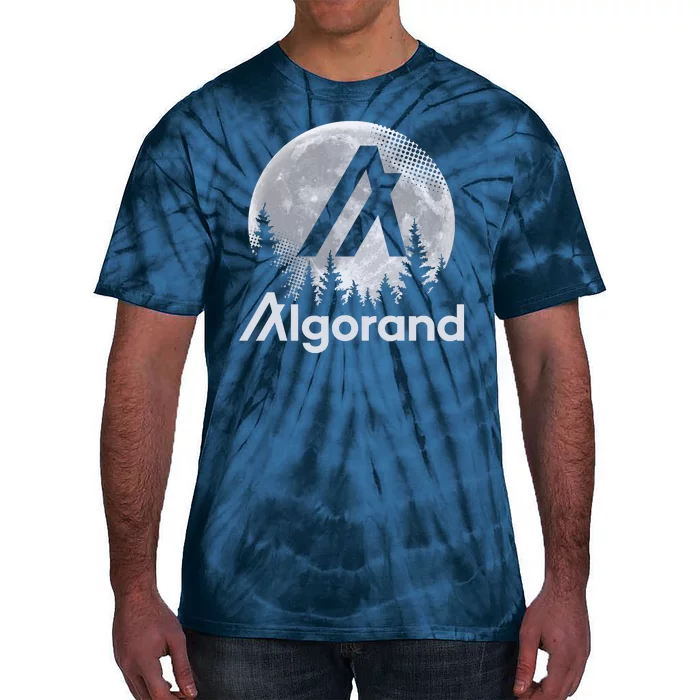 Algorand ALGO Coin Cryptocurrency Wilderness Full Moon Tie-Dye T-Shirt