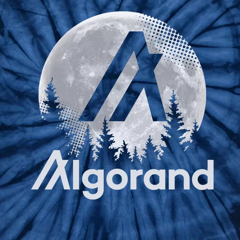 Algorand ALGO Coin Cryptocurrency Wilderness Full Moon Tie-Dye T-Shirt