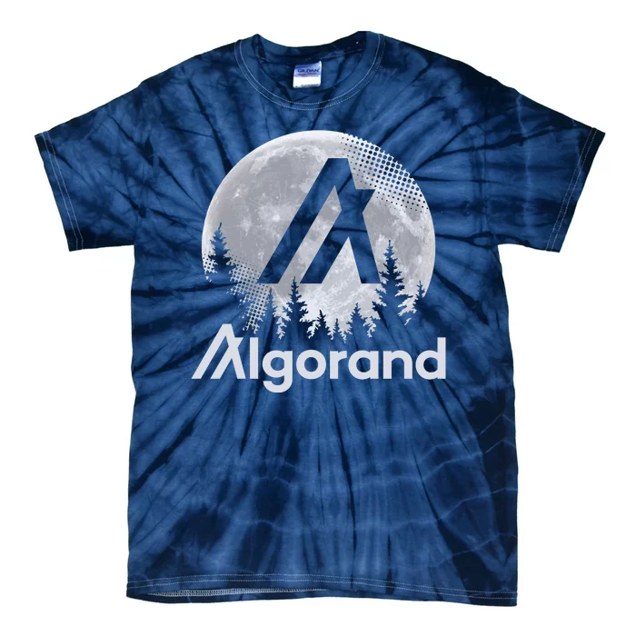 Algorand ALGO Coin Cryptocurrency Wilderness Full Moon Tie-Dye T-Shirt