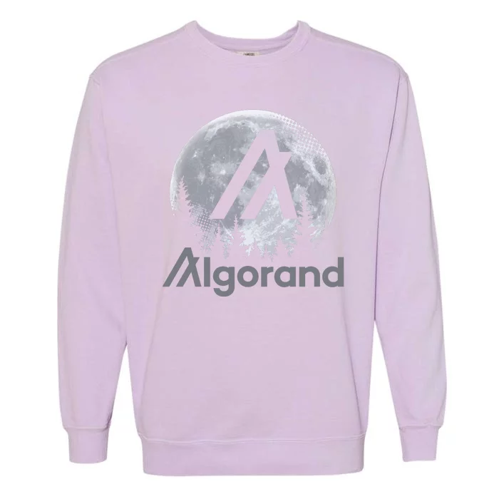 Algorand ALGO Coin Cryptocurrency Wilderness Full Moon Garment-Dyed Sweatshirt