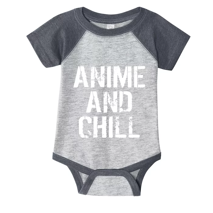 Anime And Chill Humorous Fun Humor Infant Baby Jersey Bodysuit