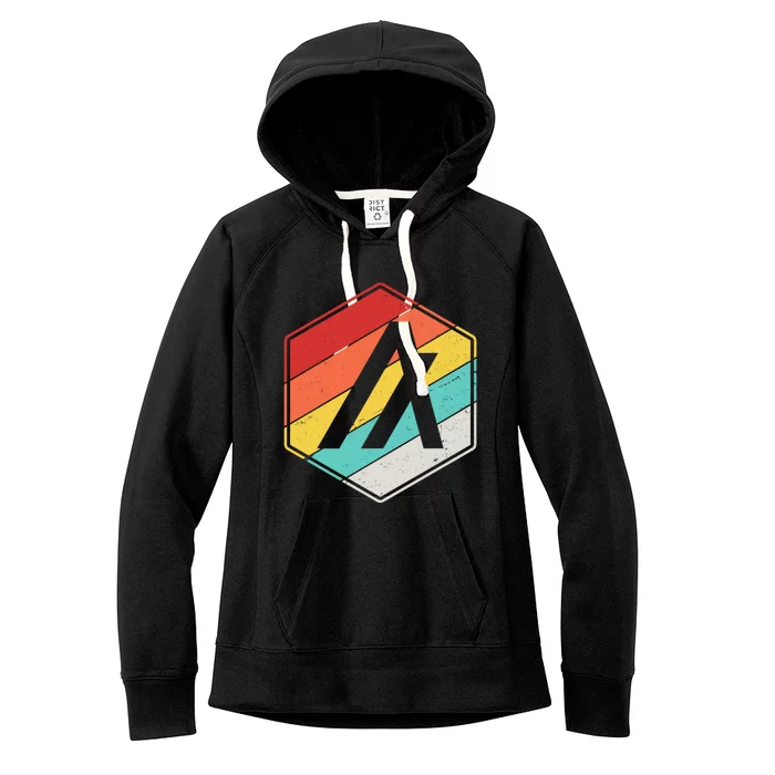 Algorand ALGO Coin Cryptocurrency Retro Colors Women's Fleece Hoodie