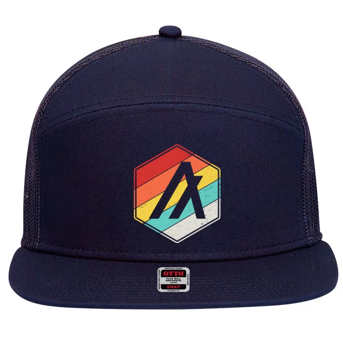 Algorand ALGO Coin Cryptocurrency Retro Colors 7 Panel Mesh Trucker Snapback Hat