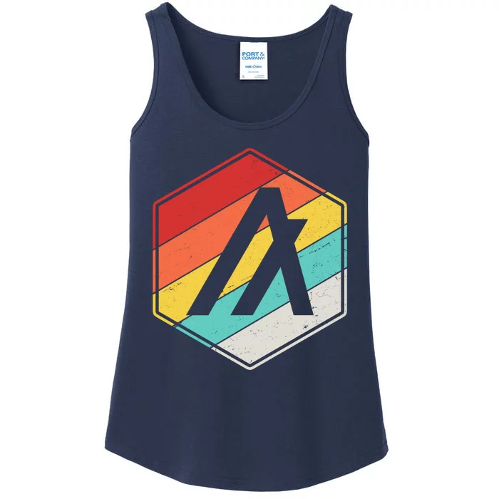 Algorand ALGO Coin Cryptocurrency Retro Colors Ladies Essential Tank