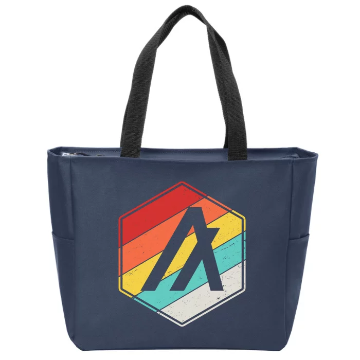 Algorand ALGO Coin Cryptocurrency Retro Colors Zip Tote Bag