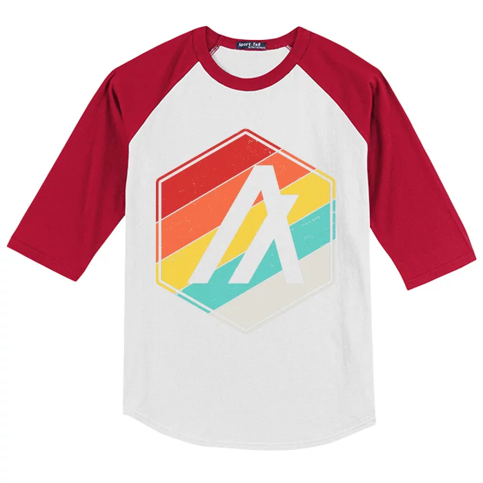 Algorand ALGO Coin Cryptocurrency Retro Colors Kids Colorblock Raglan Jersey