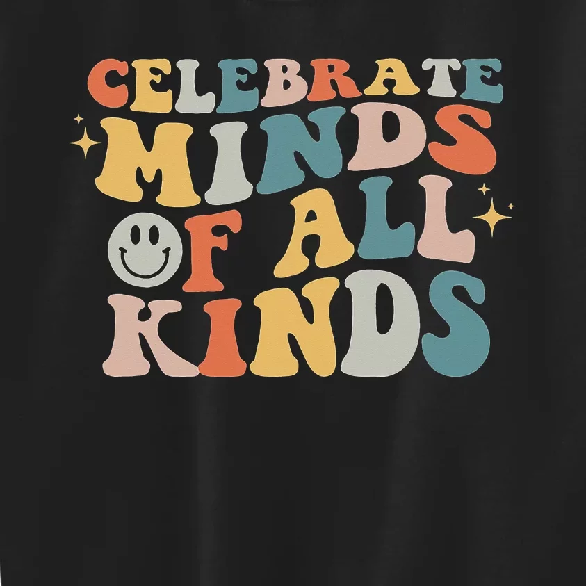 Autism Awareness Celebrate Minds Of All Kinds Neurodiversity Kids Sweatshirt