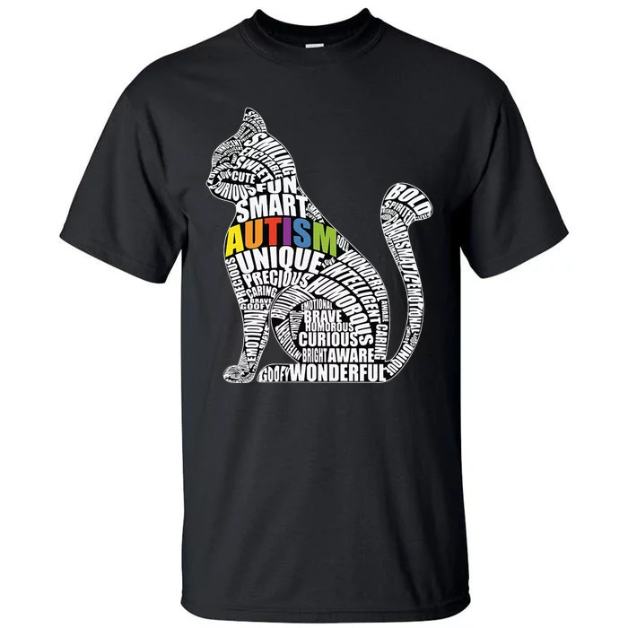 Autism Awareness Cat Prize For Autistic Teacher Or Student Tall T-Shirt