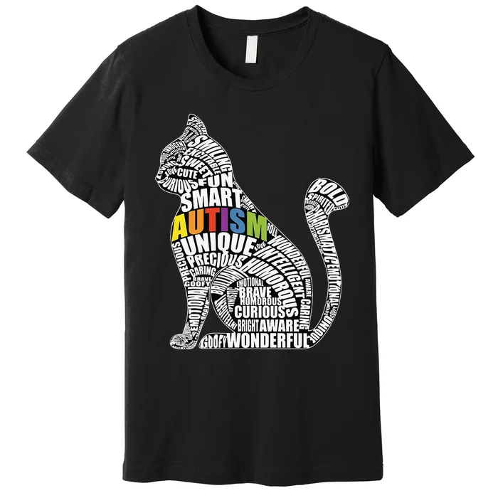 Autism Awareness Cat Prize For Autistic Teacher Or Student Premium T-Shirt