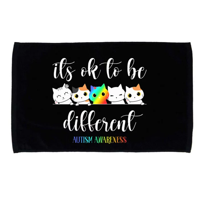 Autism Awareness Cat ItS Ok To Be Different Funny Autistic Microfiber Hand Towel