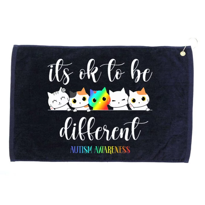 Autism Awareness Cat ItS Ok To Be Different Funny Autistic Grommeted Golf Towel