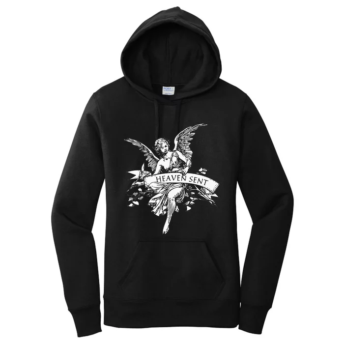 Angel Aesthetic Cherub Vintage Trendy 2000s Heaven Sent Women's Pullover Hoodie