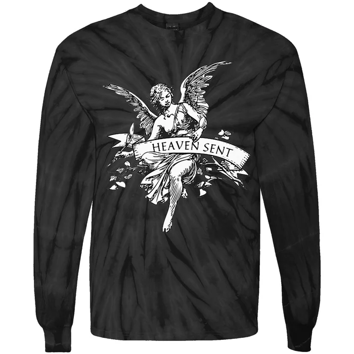 Angel Aesthetic Cherub Vintage Trendy 2000s Heaven Sent Tie-Dye Long Sleeve Shirt