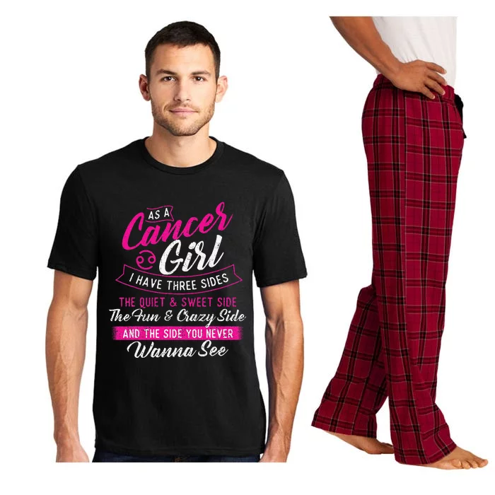 As A Cancer I Have Three Sides Astrology Zodiac Sign Pajama Set