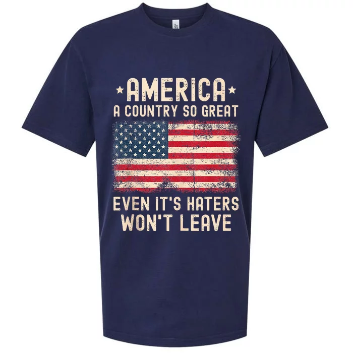 America A Country So Great Even Its Haters Wont Leave USA Sueded Cloud Jersey T-Shirt