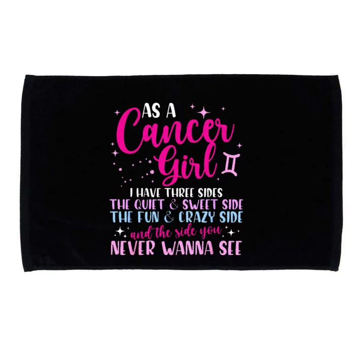 As A Cancer Girl I Have Three Sides Astrology Zodiac Sign Microfiber Hand Towel