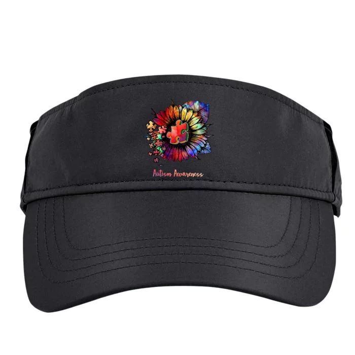 Autism Awareness Colorful Sunflower Adult Drive Performance Visor