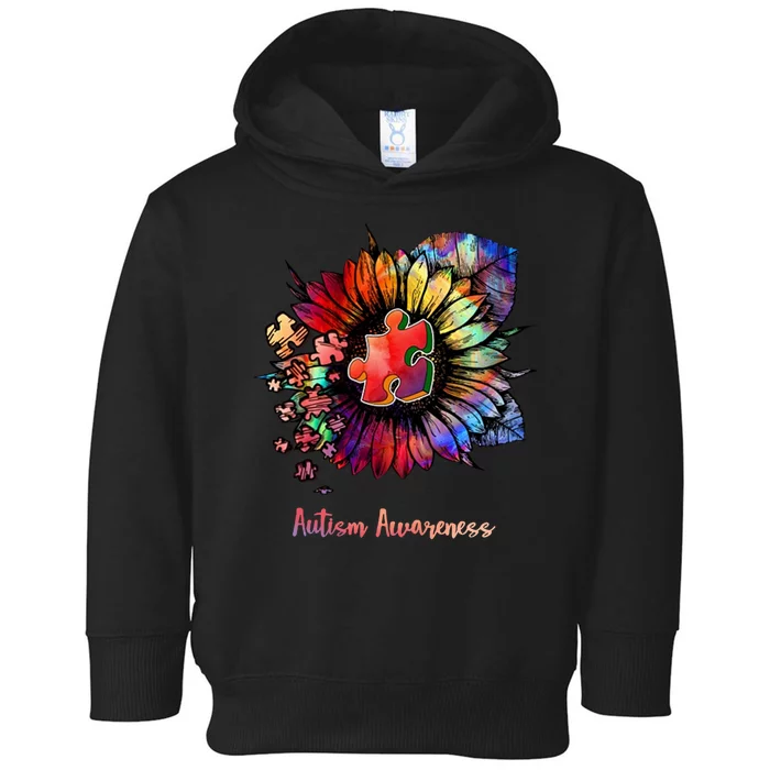 Autism Awareness Colorful Sunflower Toddler Hoodie