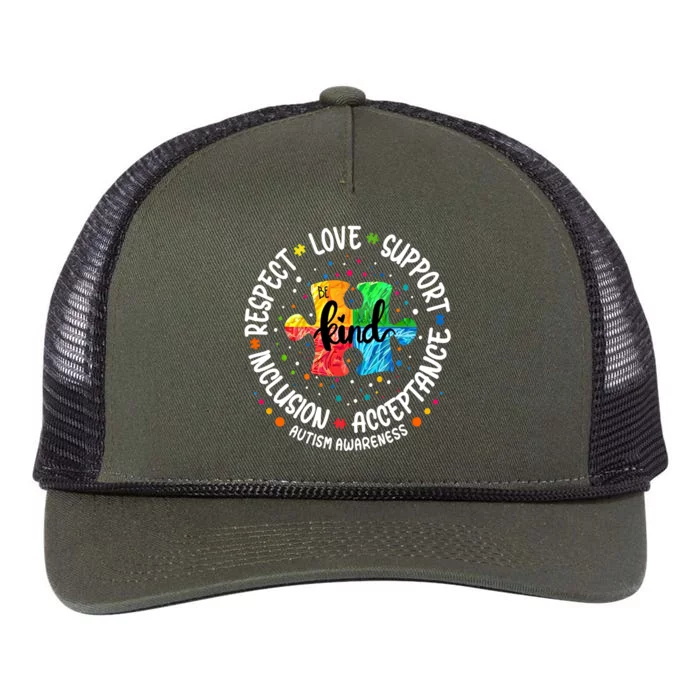 Autism Awareness Cute Gift Respect Love Support Autism Gift Retro Rope Trucker Hat Cap