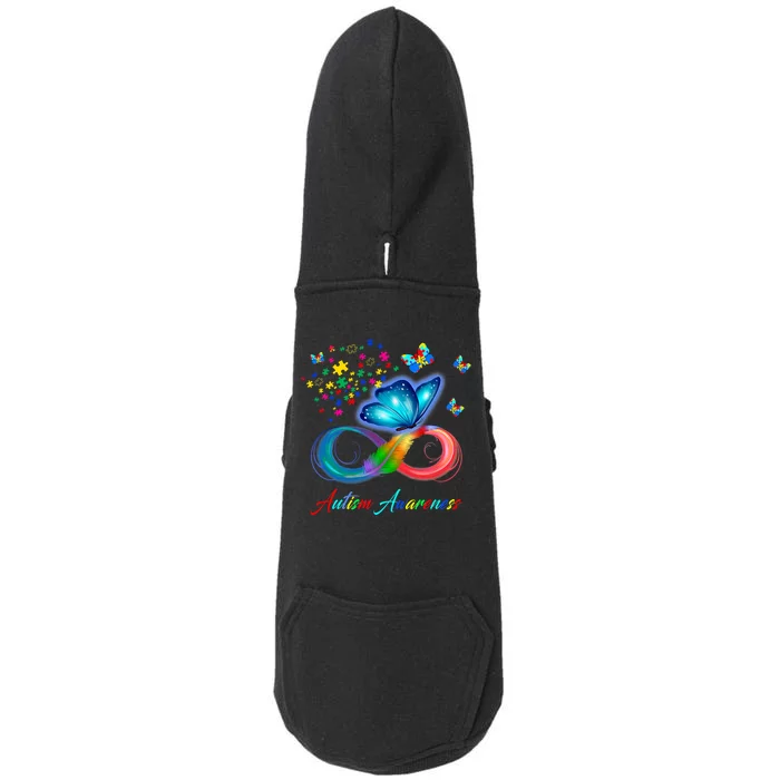 Autism Awareness Colorful Butterfly Doggie 3-End Fleece Hoodie