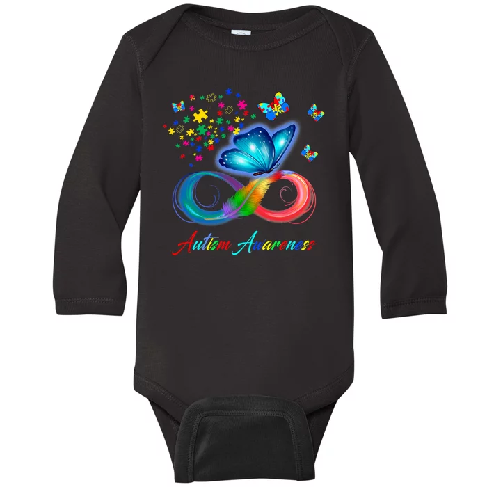 Autism Awareness Colorful Butterfly Baby Long Sleeve Bodysuit