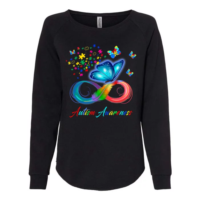 Autism Awareness Colorful Butterfly Womens California Wash Sweatshirt