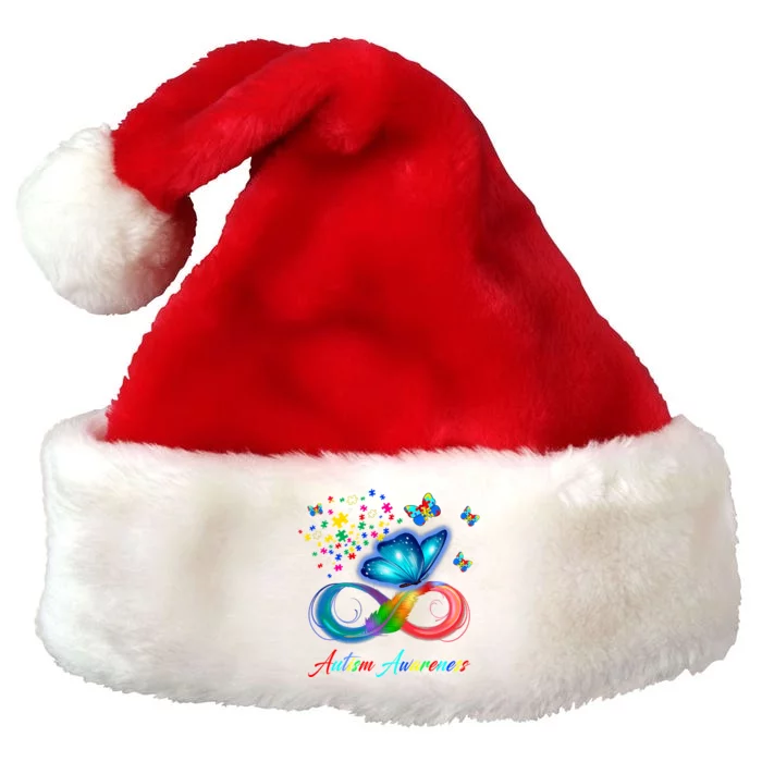 Autism Awareness Colorful Butterfly Premium Christmas Santa Hat