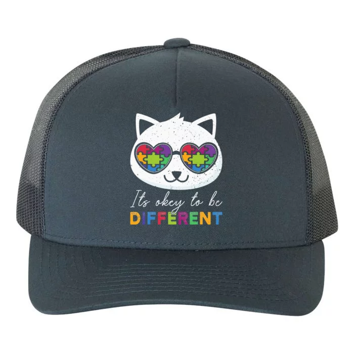 Autism Awareness Cat Warrior It's Ok To Be Different Yupoong Adult 5-Panel Trucker Hat