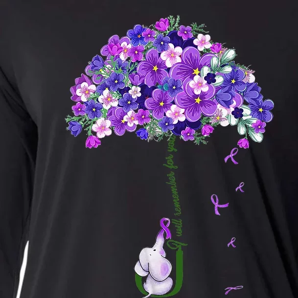 Alzheimer Awareness Cute Elephant I Will Remember For You Cooling Performance Long Sleeve Crew