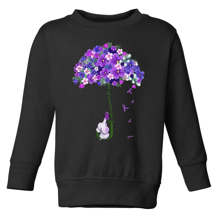 Alzheimer Awareness Cute Elephant I Will Remember For You Toddler Sweatshirt