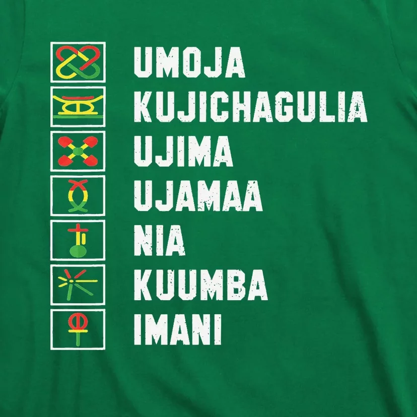 African American Christmas Kwanzaa Seven Principles T-Shirt