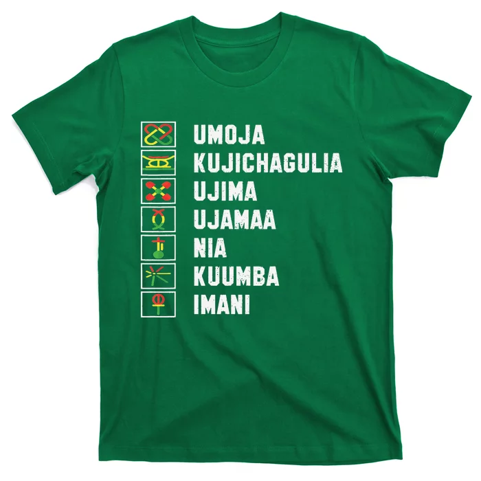 African American Christmas Kwanzaa Seven Principles T-Shirt