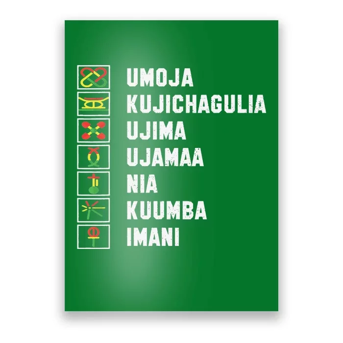 African American Christmas Kwanzaa Seven Principles Poster