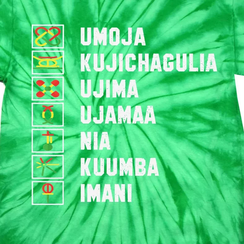 African American Christmas Kwanzaa Seven Principles Tie-Dye T-Shirt