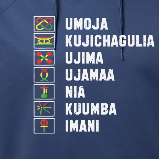 African American Christmas Kwanzaa Seven Principles Performance Fleece Hoodie