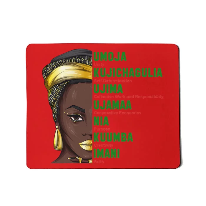 African American Christmas Kwanzaa Seven Principles Mousepad