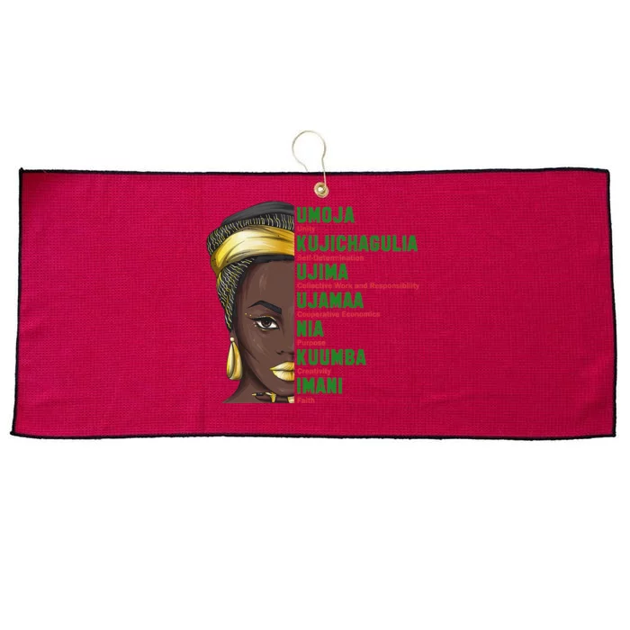 African American Christmas Kwanzaa Seven Principles Large Microfiber Waffle Golf Towel