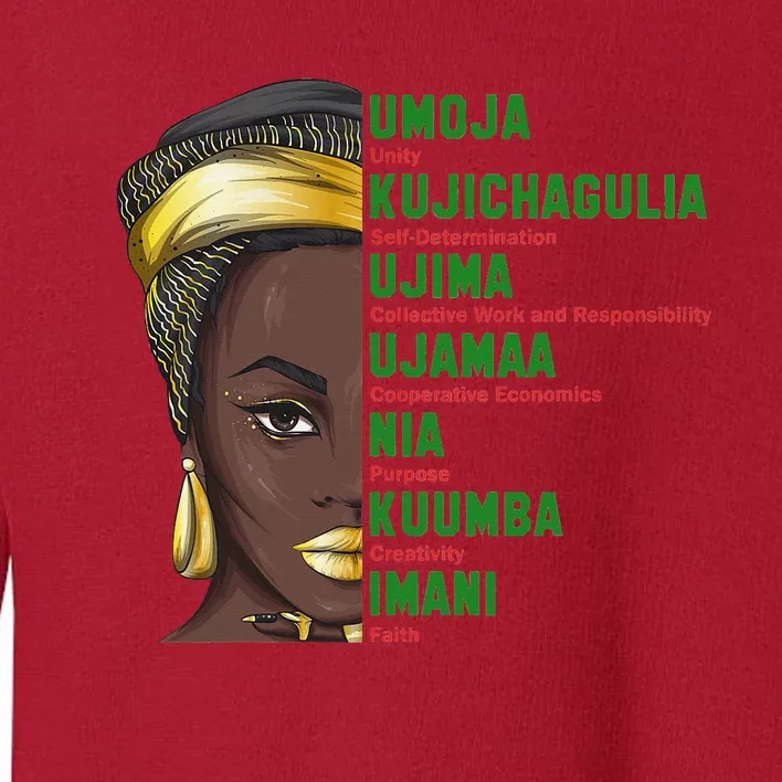 African American Christmas Kwanzaa Seven Principles Toddler Sweatshirt